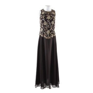 New $255 JKara New York Dress 8 Beaded Full Length Formal Espresso Flowy